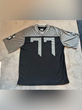 Men’s Star Wars Darth Vader Jersey XL Black and Grey Graphic Print Sleeve